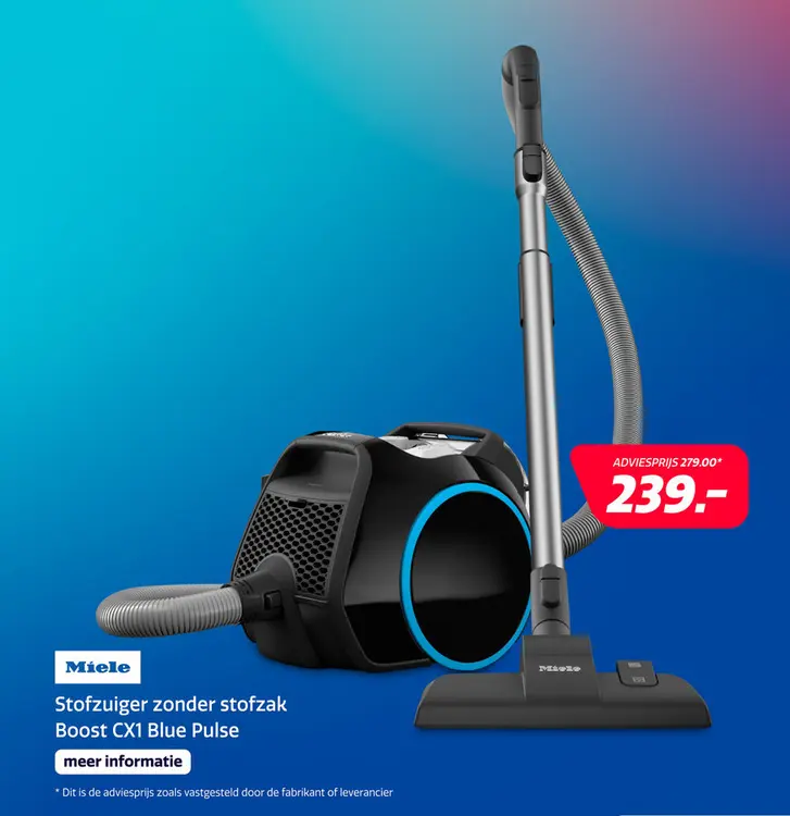 Aanbieding: Stofzuiger zonder stofzak Boost CX1 Blue Puls