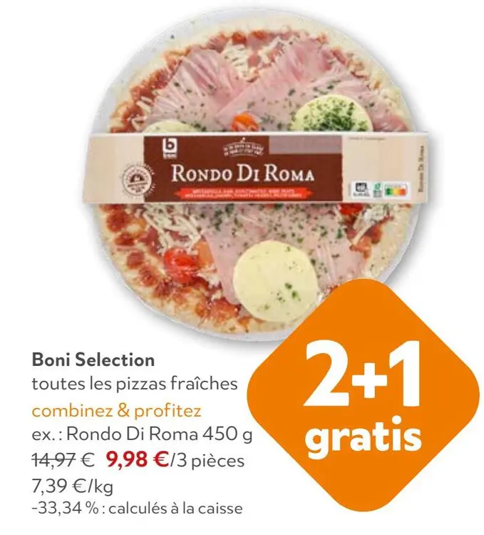 Offre: Toutes les pizzas fraîches