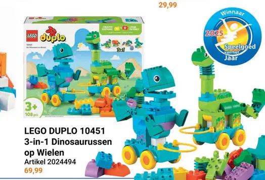 Aanbieding: LEGO DUPLO 10451 3-in-1 Dinosaurussen op Wielen