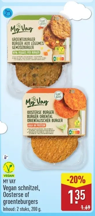 Aanbieding: Vegan schnitzel, Oosterse of groenteburgers