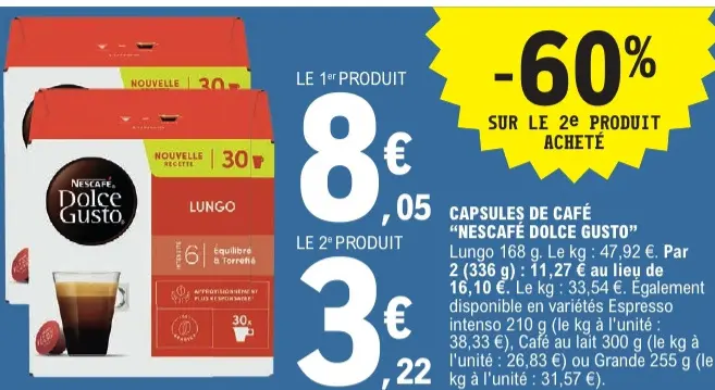 Offre: Capsules de café