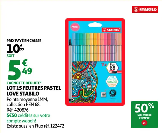 Offre: Lot 15 feutres pastel love