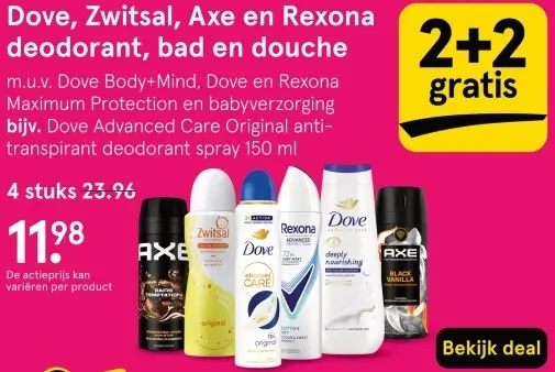 Aanbieding: Deodorant, bad en douche