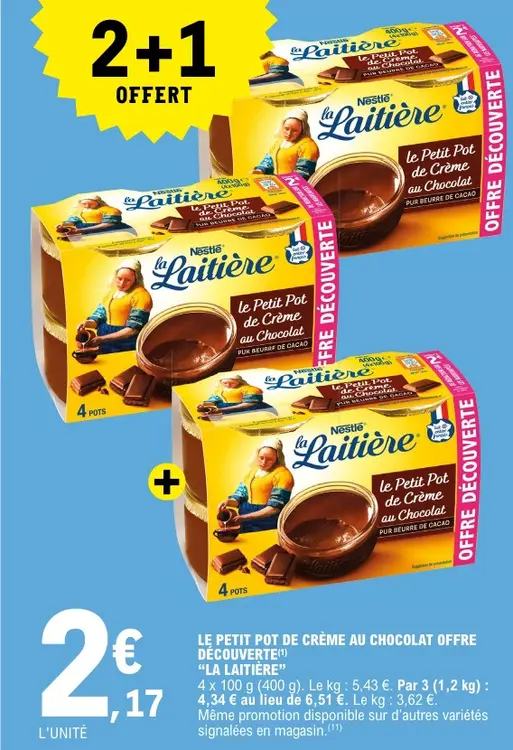Offre: Le petit pot de crème au chocolat offre décou
