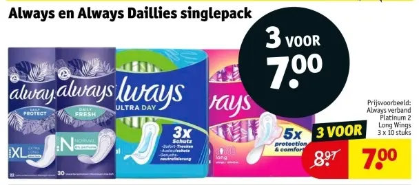 Aanbieding: Always en Always Daillies singlepack