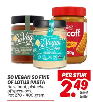 Aanbieding: SO VEGAN SO FINE OF LOTUS PASTA