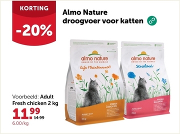 Aanbieding: Almo Nature droogvoer voor katten Adult Fresh