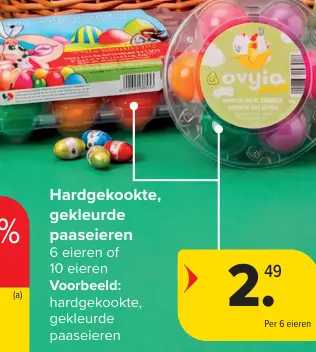 Promotie: Hardgekookte, gekleurde paaseieren