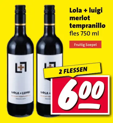 Aanbieding: Lola + Luigi merlot tempranillo