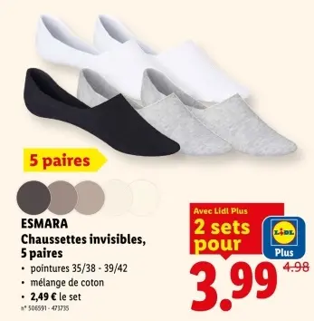 Offre: Chaussettes invisibles