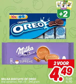 Aanbieding: Milka biscuits of OREO