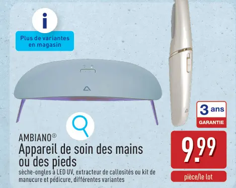 Offre: Appareil de soin des mains ou des pieds