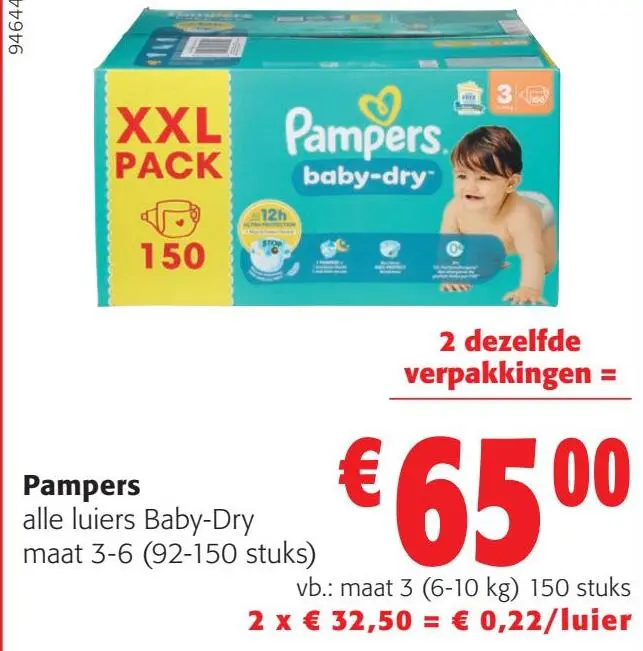 Aanbieding: Pampers alle luiers Baby-Dry