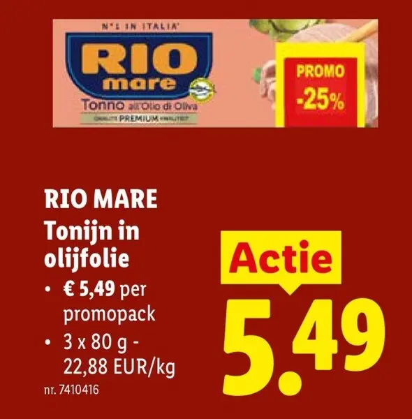 Promotie: Tonijn in olijfolie