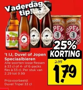 Aanbieding: 't IJ, Duvel of Jopen Speciaalbieren