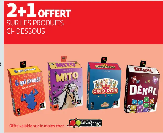 Promotie: 2+1 offert sur les produits ci-dessous