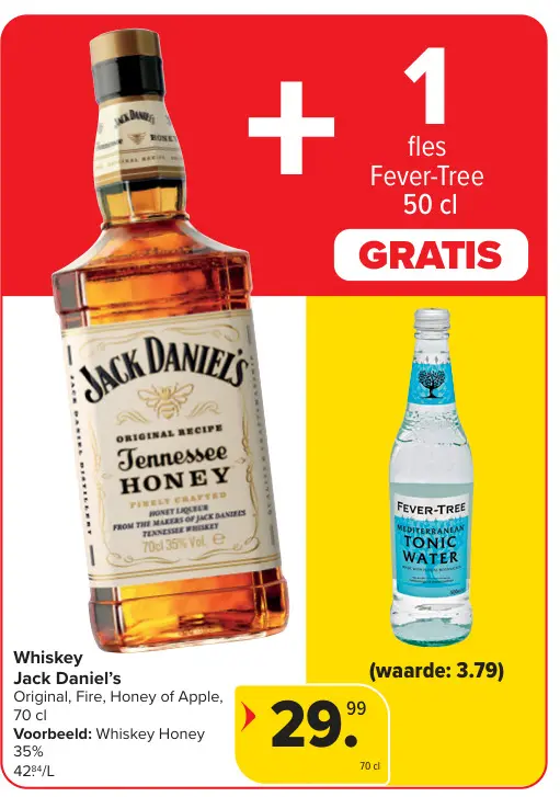 Aanbieding: Whiskey + GRATIS fles Fever-Tree 50 cl