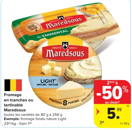 Offre: Fromage en tranches ou tartinable