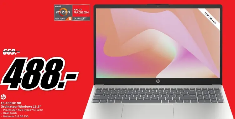 Offre: Ordinateur Windows 15,6"