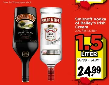Aanbieding: Smirnoff Vodka of Bailey's Irish Cream