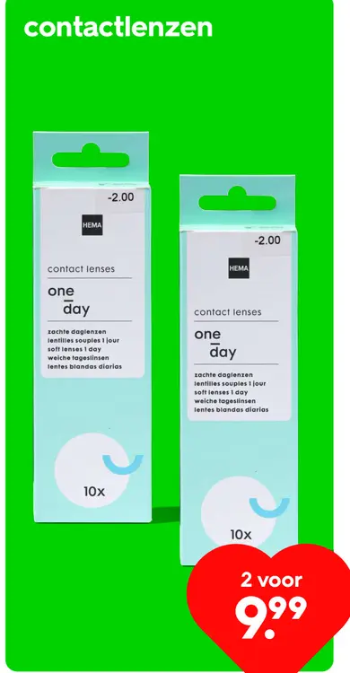 Promotie: contactlenzen contact lenses one day