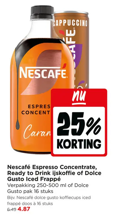Aanbieding: Nescafé Espresso Concentrate, Ready to Drink IJskoffie of Dolce Gusto Iced Frappé