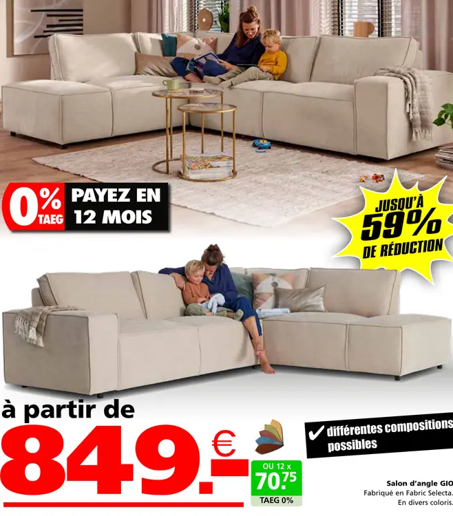Offre: Salon d'angle GIO