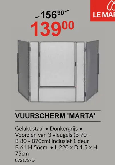 Aanbieding: Vuurscherm 'marta'