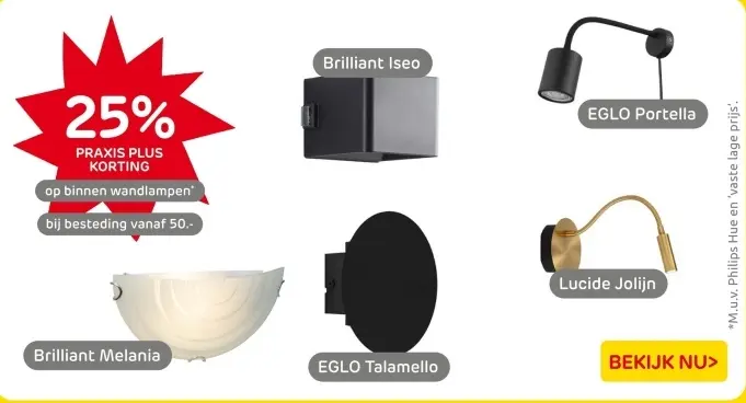 Aanbieding: binnen wandlampen