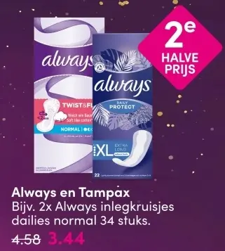 Aanbieding: Always en Tampax