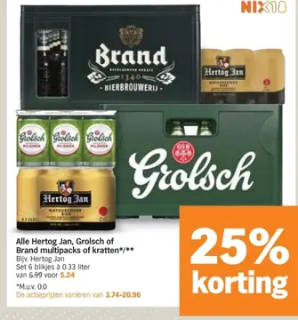 Aanbieding: Alle Hertog Jan, Grolsch of Brand multipacks 