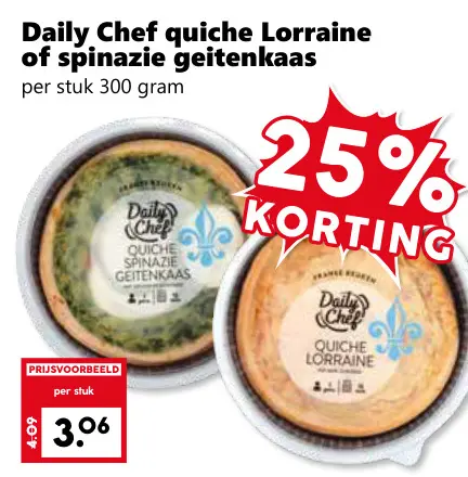 Aanbieding: Quiche Lorraine of spinazie geitenkaas