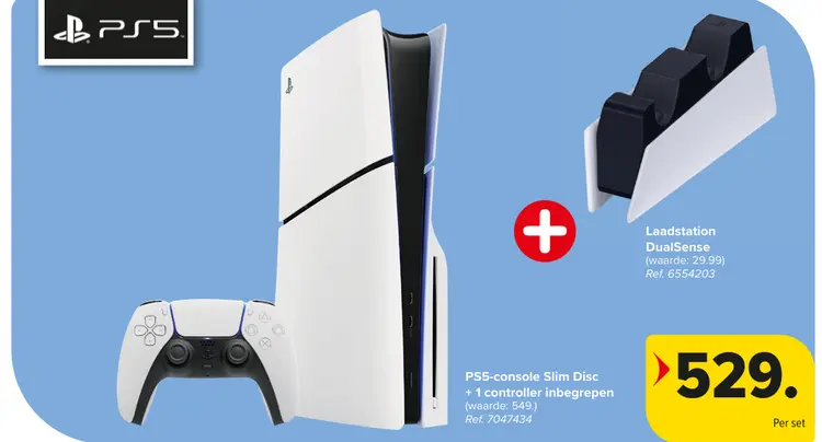 Promotie: PS5-console Slim Disc + Laadstation DualSense