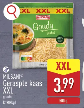 Promotie: Geraspte kaas XXL