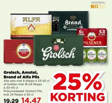 Aanbieding: Grolsch, Amstel, Brand of Alfa Pils