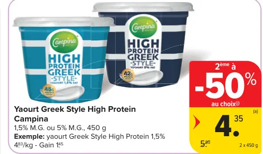 Offre: Yaourt Greek Style High Protein