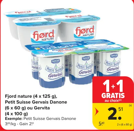 Offre: Fjord nature, Petit Suisse Gervais Danone 