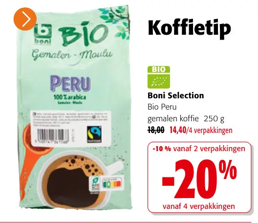 Promotie: Bio Peru Gemalen Koffie