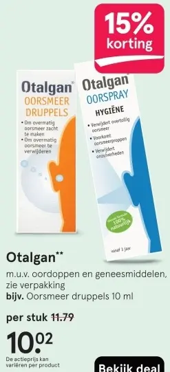 Aanbieding: Otalgan Oorsmeer Druppels / Oorspray