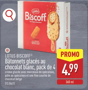 Offre: Bâtonnets glacés au chocolat blanc