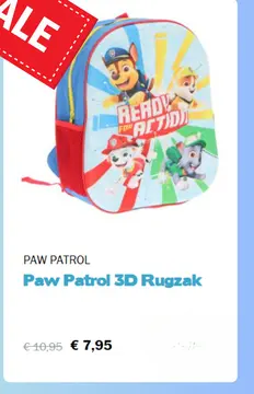 Aanbieding: Paw Patrol 3D Rugzak