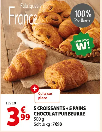 Aanbieding: Croissants + pains chocolat pur beurre