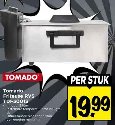 Aanbieding: Tomado Friteuse RVS TDF3001S