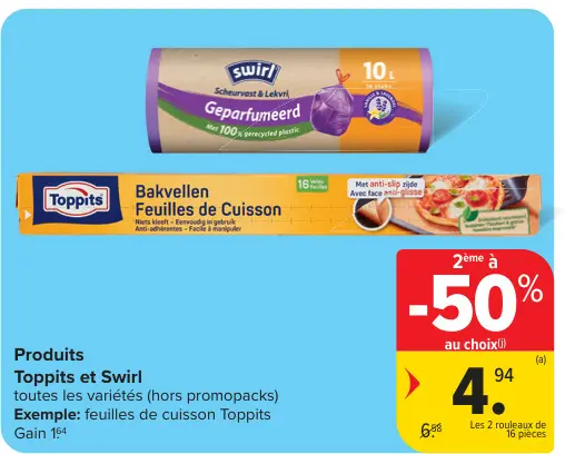 Offre: Feuilles de cuisson