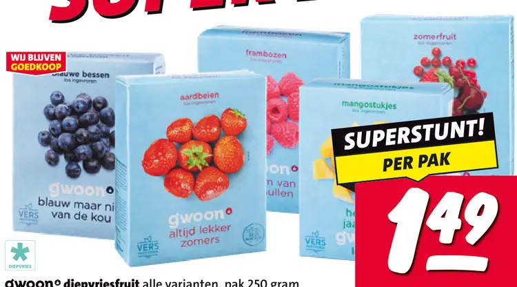Aanbieding: diepvriesfruit