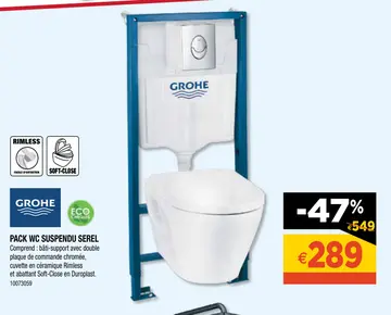 Offre: PACK WC SUSPENDU SEREL