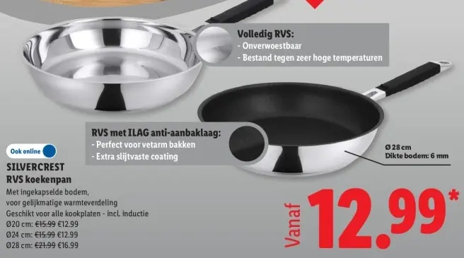 Aanbieding: SILVERCREST RVS koekenpan