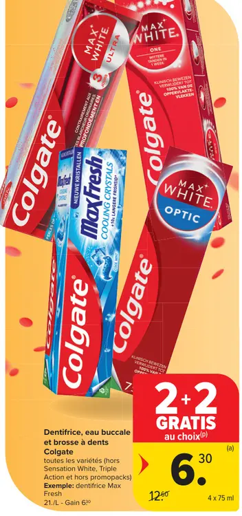 Offre: Dentifrice, eau buccale et brosse à dents