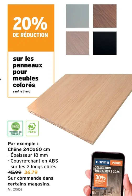 Offre: Chêne 240x60 cm