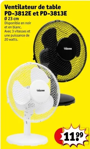 Offre: Ventilateur de table PD-3812E et PD-3813E